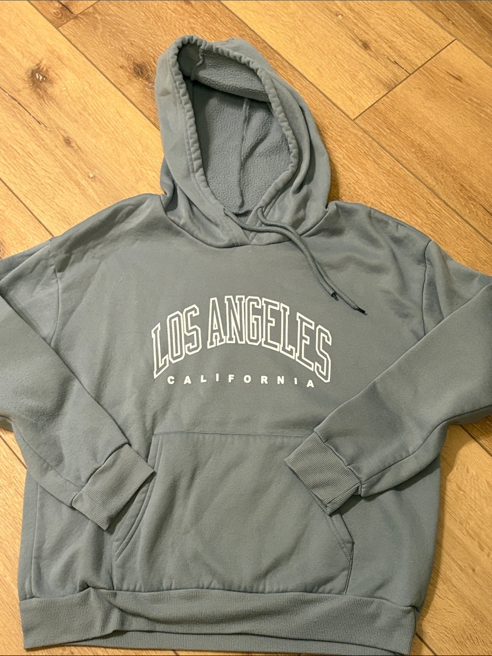 SHEIN Gray Los Angeles California Crewneck Hoodie
